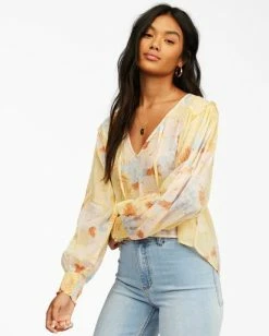 BILLABONG Late Night V-Neck Blouse BLACK -Women Clothing Shop abjwt00196 billabongw yfw0 sd1