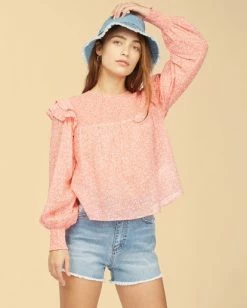 BILLABONG Wrangler Carefree Top VINTAGE ROSE