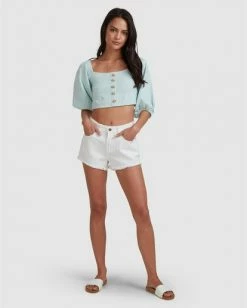 BILLABONG White Sand Top POWDER BLUE -Women Clothing Shop abjwt00211 billabongsg pow frt1