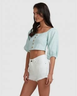 BILLABONG White Sand Top POWDER BLUE -Women Clothing Shop abjwt00211 billabongwg pow sd1