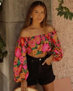 BILLABONG Sun Daze Off-The-Shoulder Crop Top MULTI