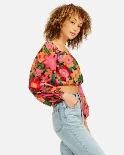 BILLABONG Sun Daze Off-The-Shoulder Crop Top MULTI -Women Clothing Shop abjwt00229 billabongw mul sd1