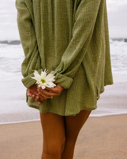 BILLABONG In The Tide Striped Button-Down Shirt SALT CRYSTAL 3 BILLABONG In The Tide Striped Button-Down Shirt SALT CRYSTAL - Image 3