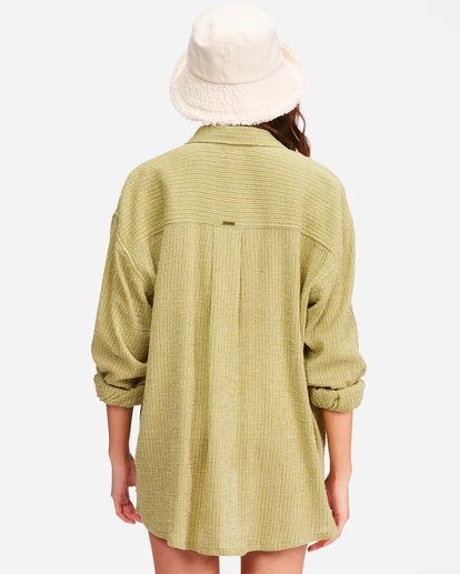 BILLABONG In The Tide Striped Button-Down Shirt SALT CRYSTAL 6 BILLABONG In The Tide Striped Button-Down Shirt SALT CRYSTAL - Image 6