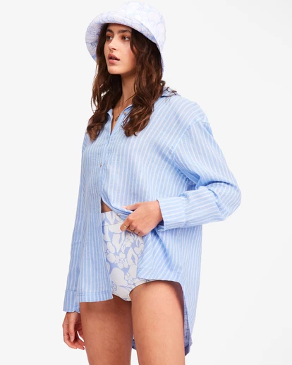 BILLABONG Good To Go Button-Down Top. SWEET BLUE 2 BILLABONG Good To Go Button-Down Top. SWEET BLUE - Image 2