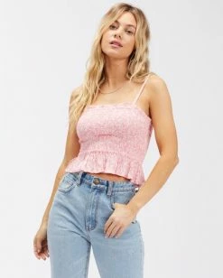 BILLABONG Keep Your Cool Crop Top PINK SUNSET