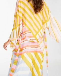 BILLABONG Head Over Heels Kimono Beach Cover-Up WHITE/MULTI -Women Clothing Shop abjx600149 billabongw wmu dtl1