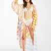 BILLABONG Head Over Heels Kimono Beach Cover-Up WHITE/MULTI
