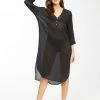 BILLABONG Summer Breeze Beach Cover-Up Midi Dress BLACK PEBBLE