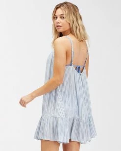 BILLABONG Beach Vibes Mini Beach Cover-Up BLUE STREAM -Women Clothing Shop abjx600171 billabongw bsm bck1