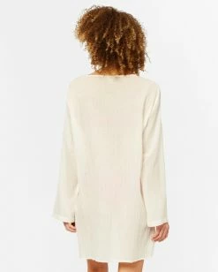 BILLABONG Blue Skies Crepe Beach Cover Up SALT CRYSTAL -Women Clothing Shop abjx600177 billabongw scs bck1