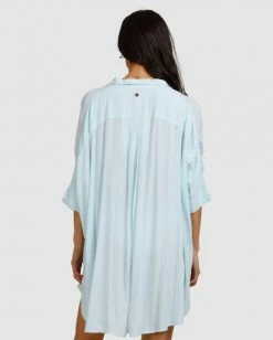 BILLABONG Beach Dream Cover-Up Dress PASTEL BLUE -Women Clothing Shop abjx600181 billabongw beh0 bck1