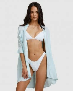 BILLABONG Beach Dream Cover-Up Dress PASTEL BLUE -Women Clothing Shop abjx600181 billabongw beh0 frt2