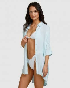 BILLABONG Beach Dream Cover-Up Dress PASTEL BLUE -Women Clothing Shop abjx600181 billabongw beh0 sd1