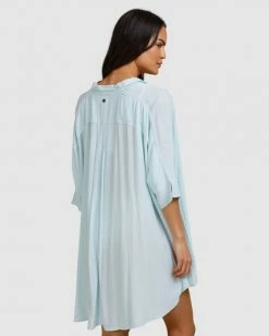 BILLABONG Beach Dream Cover-Up Dress PASTEL BLUE -Women Clothing Shop abjx600181 billabongw beh0 sd2