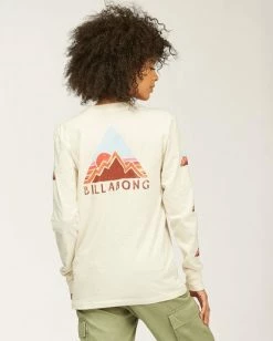 BILLABONG A/Div Mountain Peak Long Sleeve T-Shirt WHITE CAP 5 BILLABONG A/Div Mountain Peak Long Sleeve T-Shirt WHITE CAP -Women Clothing Shop abjzt00146 billabongw wcp bck1