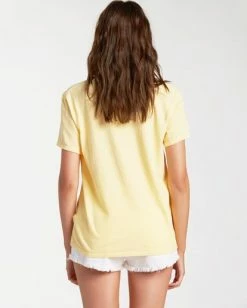 BILLABONG Blue Skies Short Sleeve T-Shirt MIMOSA -Women Clothing Shop abjzt00174 billabongw mim bck1