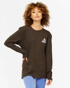 BILLABONG A/Div Long Sleeve T-Shirt WHITE CAP -Women Clothing Shop abjzt00199 billabongw blk frt1
