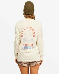 BILLABONG A/Div Long Sleeve T-Shirt WHITE CAP -Women Clothing Shop abjzt00199 billabongw wcp bck1