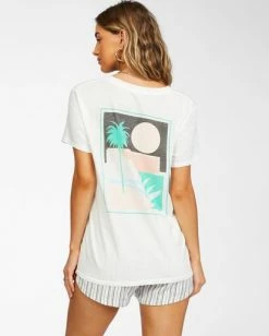 BILLABONG Sun Bleached View T-Shirt SALT CRYSTAL -Women Clothing Shop abjzt00257 billabongw scs bck1