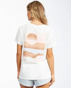 BILLABONG Quiet Night T-Shirt SALT CRYSTAL -Women Clothing Shop abjzt00295 billabongw scs bck1