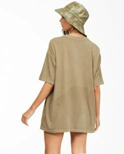 BILLABONG Stay Wavy Baby T-Shirt SAGE -Women Clothing Shop abjzt00306 billabongw sag bck1