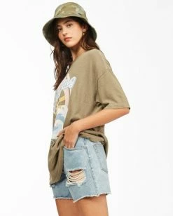 BILLABONG Stay Wavy Baby T-Shirt SAGE -Women Clothing Shop abjzt00306 billabongw sag sd1