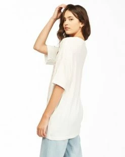BILLABONG Shine Bright T-Shirt SALT CRYSTAL -Women Clothing Shop abjzt00307 billabongw scs bck1