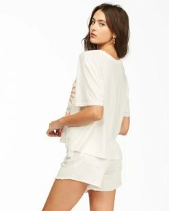 BILLABONG Natural Mystic T-Shirt SALT CRYSTAL -Women Clothing Shop abjzt00320 billabongw scs bck1