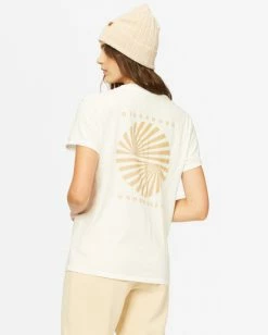 BILLABONG Sun Rise Boyfriend T-Shirt SALT CRYSTAL -Women Clothing Shop abjzt00377 billabongw scs bck1