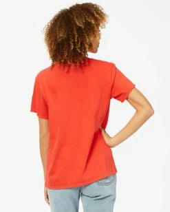 BILLABONG Give Love Overdyed Boyfriend T-Shirt RED VELVET -Women Clothing Shop abjzt00378 billabongw rqc0 bck1