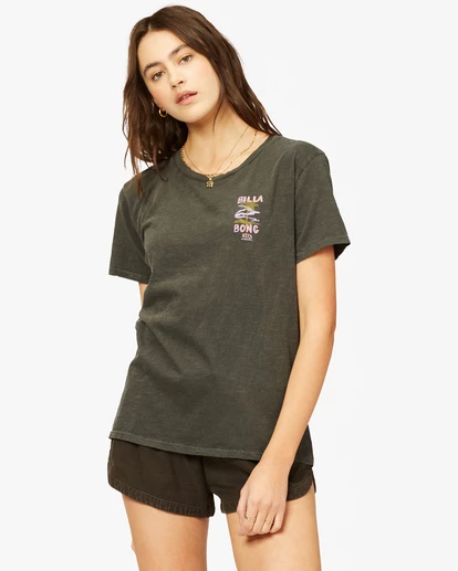 BILLABONG Lost In Paradise Overdyed Boyfriend T-Shirt OFF BLACK 1 BILLABONG Lost In Paradise Overdyed Boyfriend T-Shirt OFF BLACK