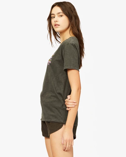 BILLABONG Lost In Paradise Overdyed Boyfriend T-Shirt OFF BLACK 2 BILLABONG Lost In Paradise Overdyed Boyfriend T-Shirt OFF BLACK - Image 2