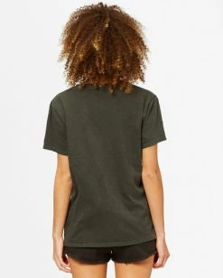 BILLABONG Live By The Tides Overdyed Boyfriend T-Shirt OFF BLACK -Women Clothing Shop abjzt00381 billabongw ofb bck1