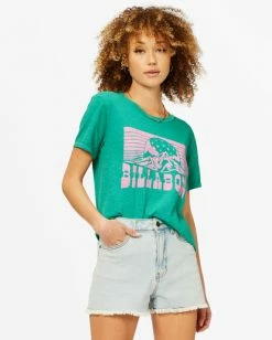BILLABONG Go Your Own Way Overdyed Boyfriend T-Shirt EMERALD