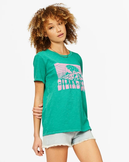 BILLABONG Go Your Own Way Overdyed Boyfriend T-Shirt EMERALD 2 BILLABONG Go Your Own Way Overdyed Boyfriend T-Shirt EMERALD - Image 2