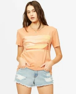 BILLABONG Tropical Oasis Overdyed Boyfriend T-Shirt SANDSTONE
