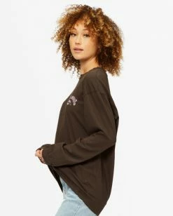 BILLABONG Heritage Arc Long Sleeve T-Shirt OFF BLACK -Women Clothing Shop abjzt00387 billabongw ofb sd1