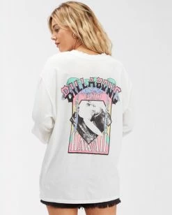 BILLABONG Tons Of Sun Long Sleeve T-Shirt SALT CRYSTAL -Women Clothing Shop abjzt00420 billabongw scs bck1