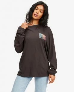 BILLABONG Way Out Graphic Long Sleeve T-Shirt OFF BLACK