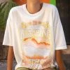 BILLABONG Wild Mountain Oversized Graphic T-Shirt SALT CRYSTAL