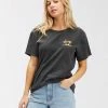 BILLABONG Time To Shine Boyfriend T-Shirt OFF BLACK