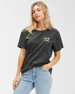 BILLABONG Time To Shine Boyfriend T-Shirt OFF BLACK
