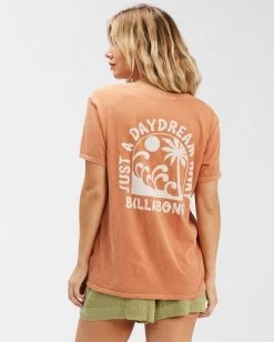 BILLABONG Daydream Away Boyfriend T-Shirt TOFFEE -Women Clothing Shop abjzt00433 billabongw tof bck1