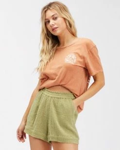 BILLABONG Daydream Away Boyfriend T-Shirt TOFFEE