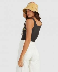BILLABONG Stay Sunny Tank Top OFF BLACK -Women Clothing Shop abjzt00438 billabongw ofb bck1
