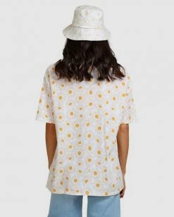 BILLABONG Daisy Chain T-Shirt WHITE -Women Clothing Shop abjzt00464 billabongw wht bck1