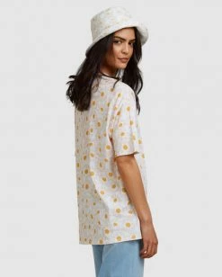 BILLABONG Daisy Chain T-Shirt WHITE -Women Clothing Shop abjzt00464 billabongw wht sd2