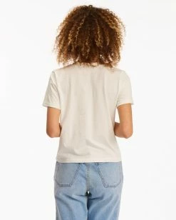 BILLABONG Vintage Vacay Short Sleeve Rocker T-Shirt SALT CRYSTAL -Women Clothing Shop abjzt00470 billabongw scs bck1