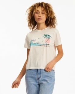 BILLABONG Vintage Vacay Short Sleeve Rocker T-Shirt SALT CRYSTAL